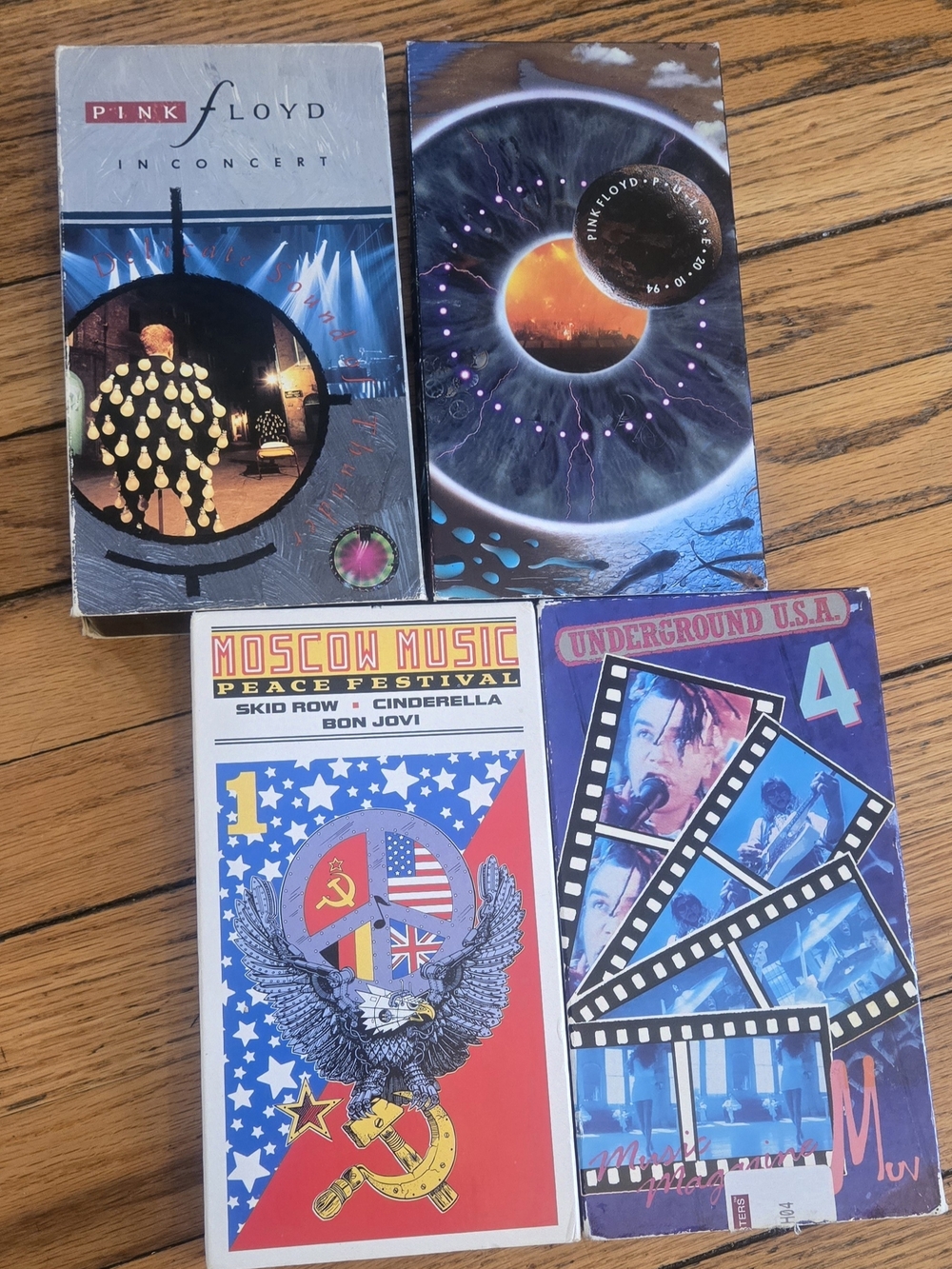 Pink Floyd VHS Set with Purple, Blue and Black Artwork